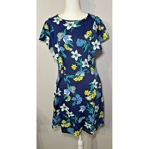 Draper James Elliston Floral Ruffle Knit‎ Dress 100% Pima Cotton M Cottagecore